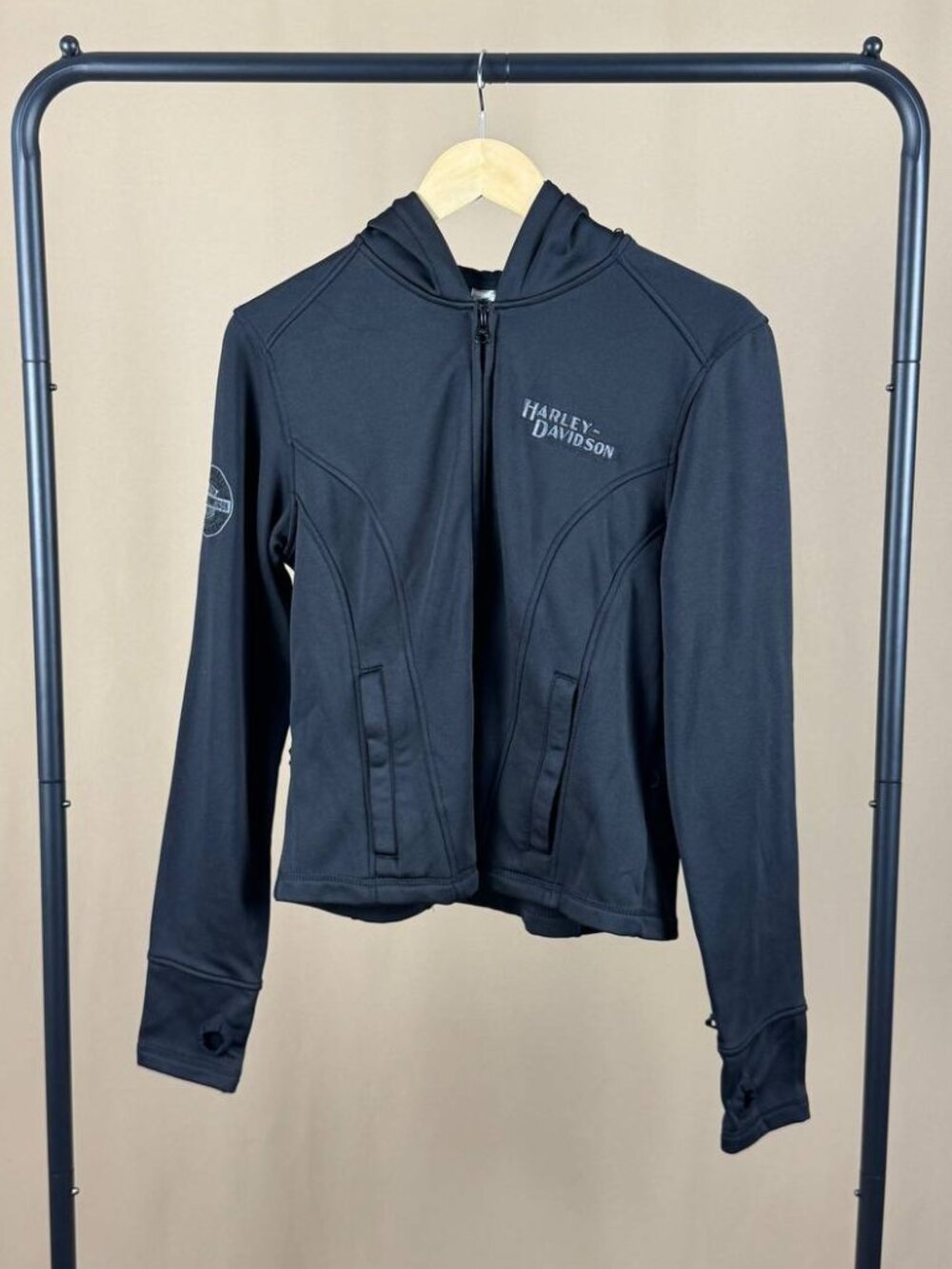 Harley-Davidson Black Full Zip Fleece Hoodie Women’s Size Large